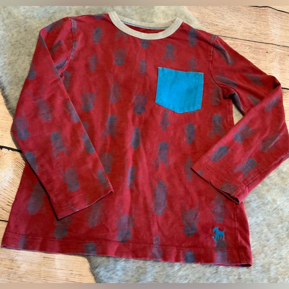 Mini Boden Kids Long Sleeve Insect Top Size 7-8
